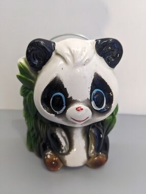 Vintage Japan Panda Ceramic Napkin Holder Cute Mid Century Anthropomorphic